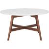 SAFAVIEH Home Collection Maja Marble/Walnut Brown Round Coffee Table