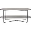 SAFAVIEH Home Collection Marlee White Faux Paper Marble/Black Coffee Table with Lower Shelf(Dark Sandstone/Black)