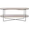 SAFAVIEH Home Collection Marlee White Faux Paper Marble/Black Coffee Table with Lower Shelf(Light Grey Oak/Black)