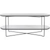 SAFAVIEH Home Collection Marlee White Faux Paper Marble/Black Coffee Table with Lower Shelf(White Faux Marble/Black)