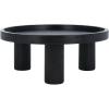 SAFAVIEH Home Collection Meek White Washed 3-Leg Round Coffee Table(Black)