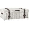 SAFAVIEH Home Collection Navarro White Rattan Coffee Table(White)