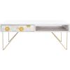 SAFAVIEH Home Collection Raveena Mid-Century White Wash and Brass Hairpin Leg Coffee Table(White Washed / Brass)