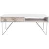 SAFAVIEH Home Collection Raveena Mid-Century White Wash and Brass Hairpin Leg Coffee Table(White Washed / Silver)