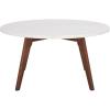 SAFAVIEH Home Collection Syrio Marble/Walnut Brown Round Coffee Table