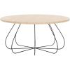 SAFAVIEH Home Collection Tonino Mid-Century Natural Oak & Black Round Top Coffee Table(Natural Oak/Black)