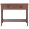 Safavieh Home Collection Allura Brown 2-Drawer Bottom Shelf Console Table(Brown)