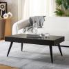 Safavieh Home Collection Cedric Light Grey and Black Rectangular Midcentury Modern Coffee Table(Black Stripe/Black)