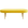 Safavieh Home Collection Corinne Emerald and Gold Velvet Oval Bench(Marigold)