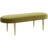 Safavieh Home Collection Corinne Emerald and Gold Velvet Oval Bench(Olive)