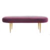 Safavieh Home Collection Corinne Emerald and Gold Velvet Oval Bench(Plum / Gold)