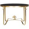 Safavieh Home Collection Elisha Black and Gold Leaf Round Coffee Table