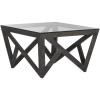 Safavieh Home Collection Radley Dark Grey Geometric Glass Top Square Coffee Table