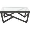 Safavieh Home Collection Ralston Mid-Century Glass Top Grey Coffee Table