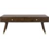 Safavieh Home Levinson Mid-Century Modern Brown and Gold Cap 2-drawer Coffee Table(Brown)