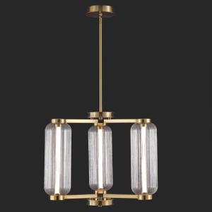 SAFAVIEH Couture – Cyndy Square Chandelier Light Fixture – Gold & Clear – Dimmable LED Chandelier with Glass Panels and Adjustable Height – Modern Ceiling Light for Dining Room, Foyer (CTL1118A)(Gold/Clear)