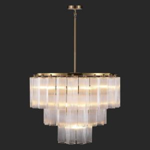 SAFAVIEH Couture – Kelcie 13-Light Tiered Chandelier – Clear & Gold – Dimmable LED Chandelier with Glass Panels and Adjustable Height for Dining Room, Foyer (CTL1121A)(Clear/Gold)
