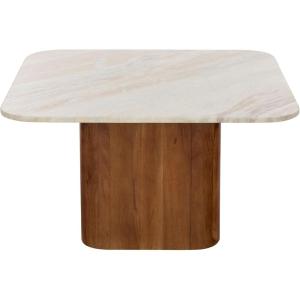 SAFAVIEH Furniture – Alessio Coffee Table – Brown & White Marble Top with Solid Wood Base, Modern Living Room Accent Table, 31.5″ W x 31.5″ D x 18″ H (COF2903A)(Brown/White/Brown)