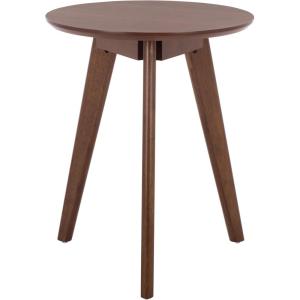 SAFAVIEH Furniture – Bahaus Round Accent Table – Walnut – Mid-Century Tripod Leg Design – Ideal for Living Room, Bedroom, 21.7″ W x 21.7″ D x 21.7″ H (ACC4300A)(Walnut)