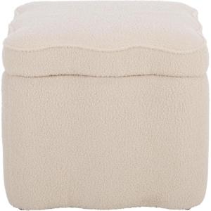 SAFAVIEH Furniture – Emmie Square Storage Ottoman – Brown Upholstered with Hidden Storage – Modern Accent Footrest for Living Room, Bedroom & Entryway, 20.2″ W x 20.2″ D x 18.3″ H (OTT3405A)(Creme)