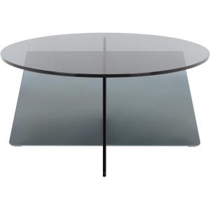 SAFAVIEH Furniture – Latika Round Coffee Table – Grey Tinted Tempered Glass – Fully Assembled Modern Minimalist Living Room Accent Table, 31.5″ W x 31.5″ D x 15″ H (COF7306A)(Grey/Tint)