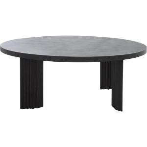 SAFAVIEH Home Collection – Basilio Coffee Table, Black Round Top with Solid Wood Legs (COF3004C)(Black/Black)