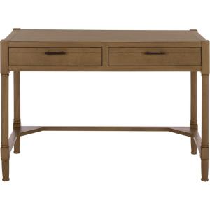 SAFAVIEH Home Collection – Filbert Desert Brown Writing Desk, 2-Drawer Traditional Desk, Classic Home Office Design (DSK5701G)(Desert Brown)