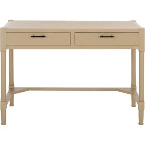 SAFAVIEH Home Collection – Filbert Desert Brown Writing Desk, 2-Drawer Traditional Desk, Classic Home Office Design (DSK5701G)(Sand)