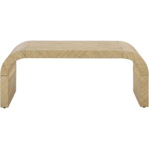 SAFAVIEH Home Collection – Pipat Navy Curved Pandan Coffee Table, Fully Assembled Modern Organic Accent (COF6611C)(Natural)