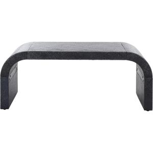 SAFAVIEH Home Collection – Pipat Navy Curved Pandan Coffee Table, Fully Assembled Modern Organic Accent (COF6611C)(Navy)