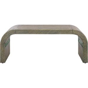 SAFAVIEH Home Collection – Pipat Navy Curved Pandan Coffee Table, Fully Assembled Modern Organic Accent (COF6611C)(Turquoise)