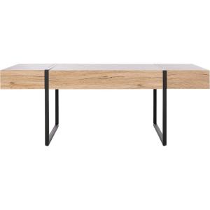 SAFAVIEH Home Collection – Tristan Rectangular Modern Coffee Table with Natural Wood Top & Black Metal Base, Industrial Minimalist Living Room Table (COF7000B)(Natural)