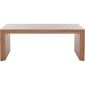 SAFAVIEH Home Collection – Woodrow Faux Travertine Coffee Table, Modern Minimalist Rectangular Design (COF7013B)(Natural Brown)