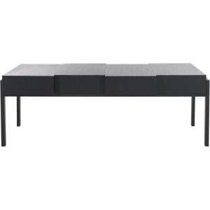 SAFAVIEH Home Collection Alexander Natural Brown/Black Rectangle Coffee Table(Black Stripe/Black)