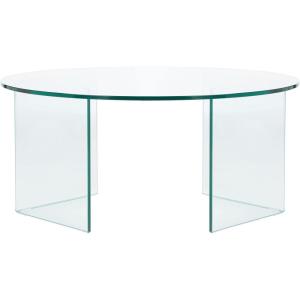 SAFAVIEH Home Collection Bexon Clear Tempered Glass Round Coffee Table