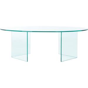 SAFAVIEH Home Collection Carsten Clear Tempered Glass Oval Coffee Table
