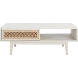 SAFAVIEH Home Collection Ceu Oak/Gold 2-Door Coffee Table(Bleached White/Gold)