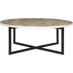 SAFAVIEH Home Collection Cheyenne Blue & White Coffee Table(Brown / Multi)