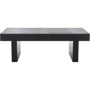 SAFAVIEH Home Collection Habana Walnut Brown Wood Coffee Table(Black)