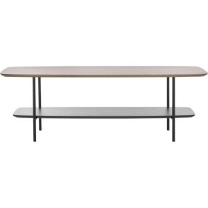 SAFAVIEH Home Collection Kayleigh White Faux Marble/Matte Black Coffee Table with Lower Shelf(Light Grey Oak/Matte Black)