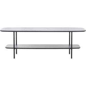 SAFAVIEH Home Collection Kayleigh White Faux Marble/Matte Black Coffee Table with Lower Shelf(White Faux Marble/Matte Blac)