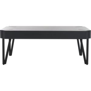 SAFAVIEH Home Collection Liann Black Stripe/Black Hairpin Leg Coffee Table(Black Stripe/Black)