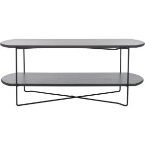 SAFAVIEH Home Collection Marlee White Faux Paper Marble/Black Coffee Table with Lower Shelf(Dark Grey Oak/Black)