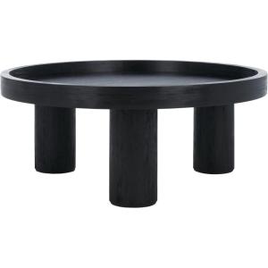 SAFAVIEH Home Collection Meek White Washed 3-Leg Round Coffee Table(Black)