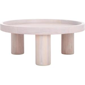 SAFAVIEH Home Collection Meek White Washed 3-Leg Round Coffee Table(White Washed)