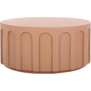 SAFAVIEH Home Collection Nikolaus Terracotta Round Coffee Table (Fully Assembled)(Terracotta)