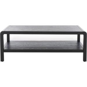 SAFAVIEH Home Collection Omara Black 1-Shelf Coffee Table(Black)
