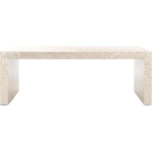 SAFAVIEH Home Collection Scarlett Natural Capiz Shell Rectangle Coffee Table (Fully Assembled)(Natural)