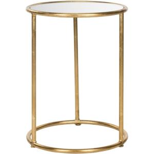 SAFAVIEH Home Collection Shay Gold Accent Table(Gold / Mirror)