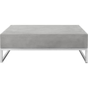 SAFAVIEH Outdoor Collection Eartha Modern Dark Grey Concrete Coffee Table (Fully Assembled)